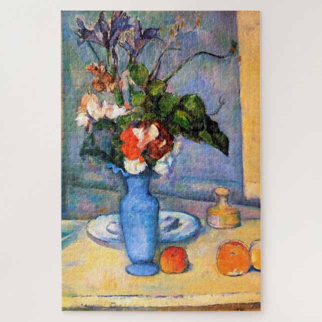Blue Vase Flowers, Paul Cezanne Jigsaw Puzzle (Vertical)