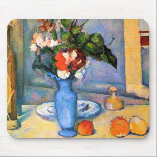 Blue Vase Flowers, Paul Cezanne Mouse Pad
