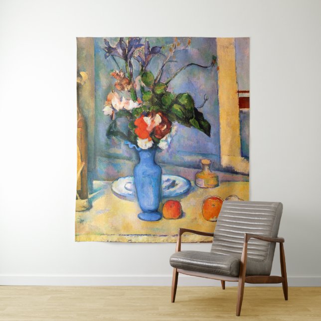 Blue Vase Flowers, Paul Cezanne Tapestry (In Situ)