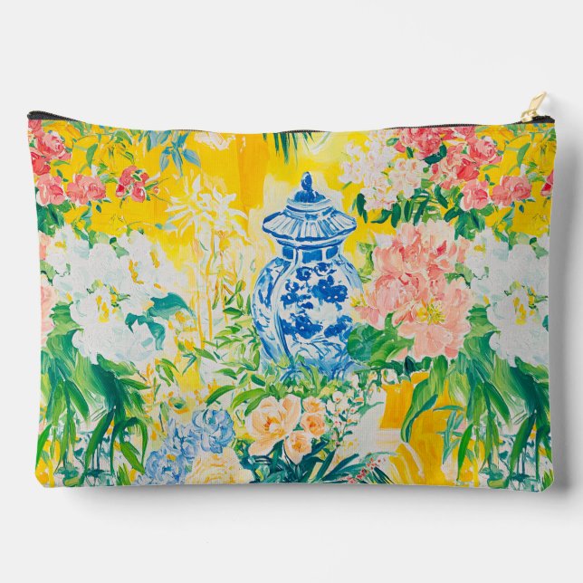 Blue Vase Impressionist  Accessory Pouch (Back)