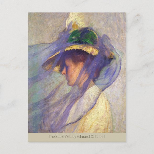 Blue Veil  Edmund C Tarbell CC0669 Impressionism Postcard (Front)