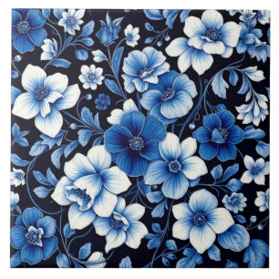 blue velvet blooms tile