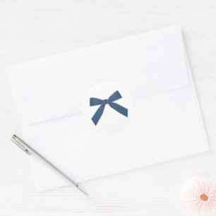 Blue Velvet Bow Christmas Envelope Seal