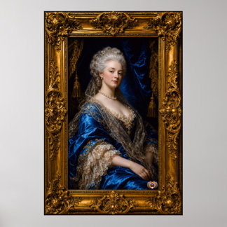 Blue Velvet Gilded Portrait Of Odette Morelle Poster