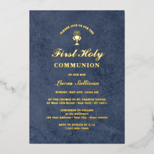 Blue Velvet Marble First Communion