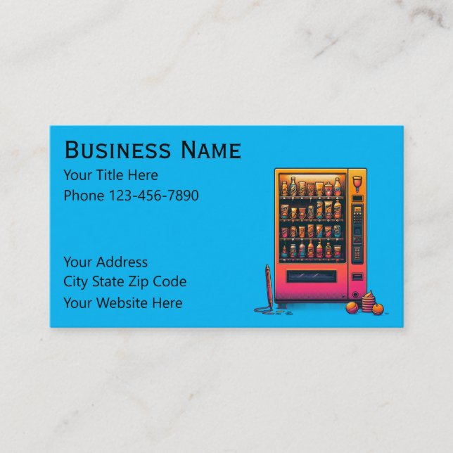 Blue Vending Machine Business Card (Front)