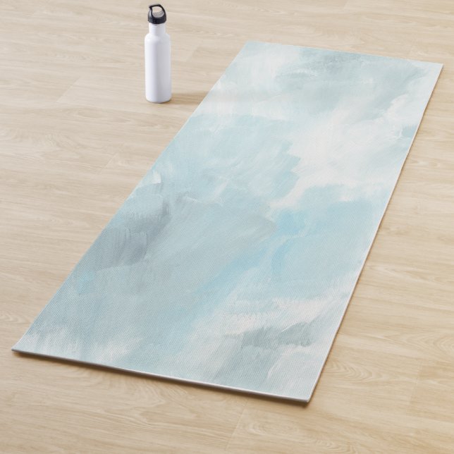 Blue Venetian Abstract Watercolor Yoga Mat (In Situ)