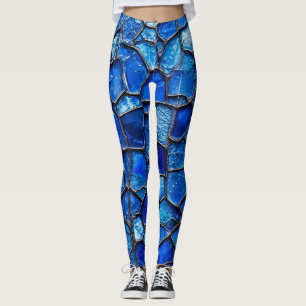 Blue Venetian glass pattern Leggings