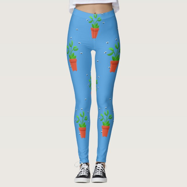 blue venus fly trap leggings (Front)