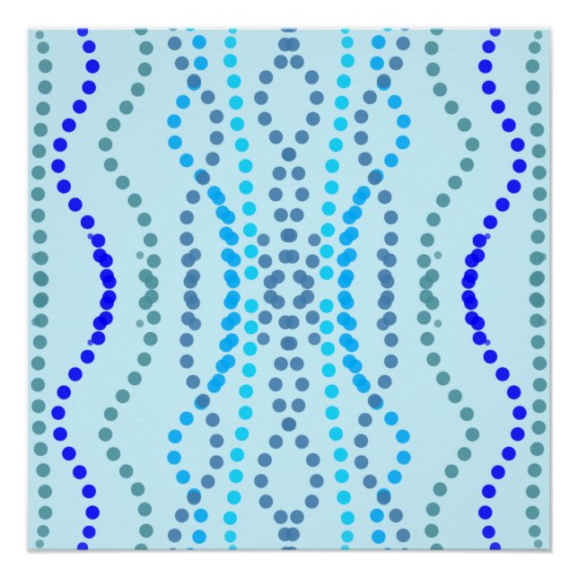 Blue vertical pointed lines poster (Front)