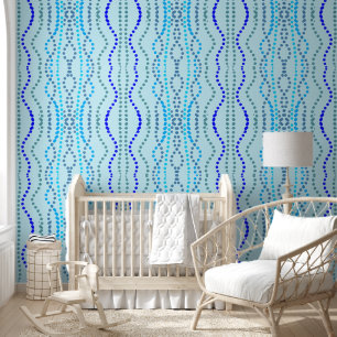 Blue vertical pointed lines wallpaper