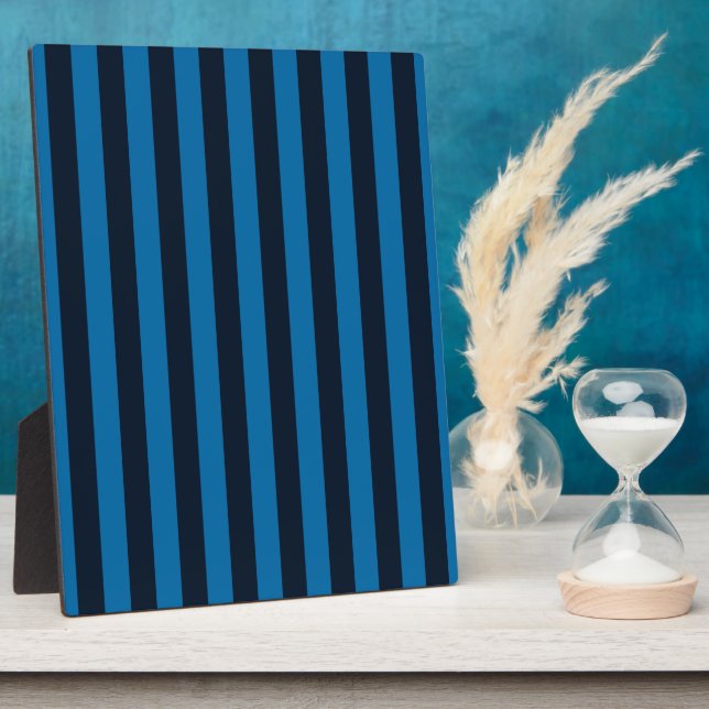 Blue Vertical Stripes Background Customise This! Plaque (Side)
