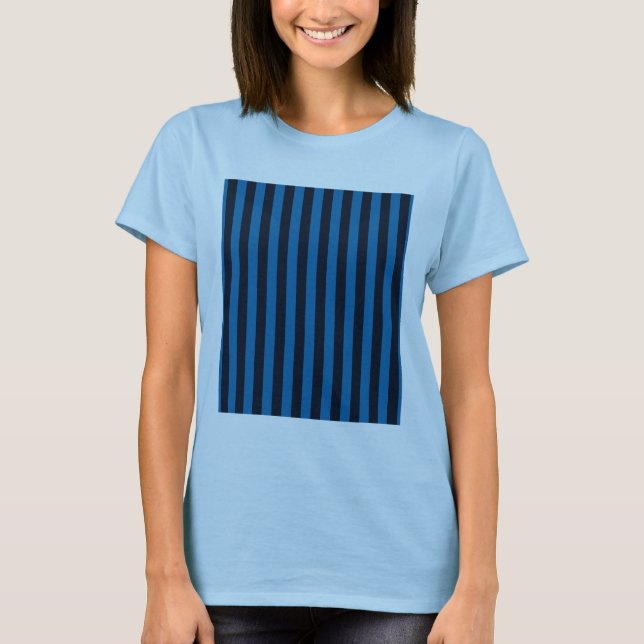 Blue Vertical Stripes Background Customize This! T-Shirt (Front)