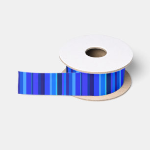Blue vertical stripes satin ribbon