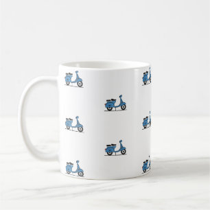 blue vespa coffee mug