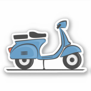 blue vespa scooter