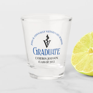 Blue Veterinary School Graduation Custom Shot Glass