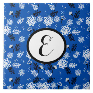 blue vibrant leaves wallpaper ceramic tile