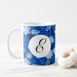 blue vibrant leaves wallpaper coffee mug