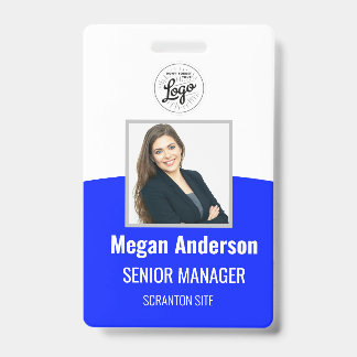 Blue Vibrant Personalised Employee Photo ID Badge