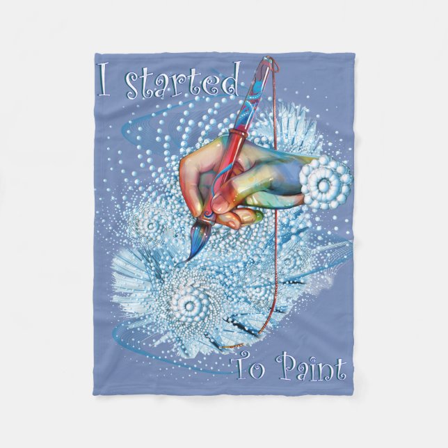 Blue Vibration Abstract Fleece Blanket (Front)