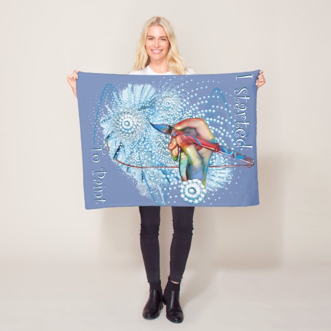 Blue Vibration Abstract Fleece Blanket (In Situ)