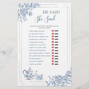 Blue Victorian Garden Bridal Tea He Said She Said