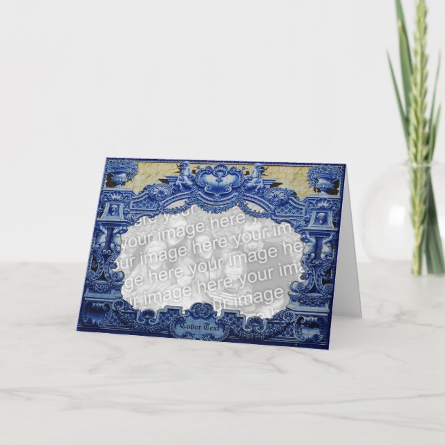 Blue Victorian Holiday Card (Front)