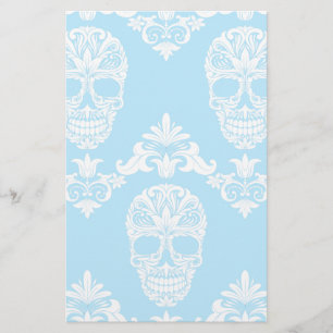 blue victorian skulls