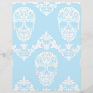 blue victorian skulls