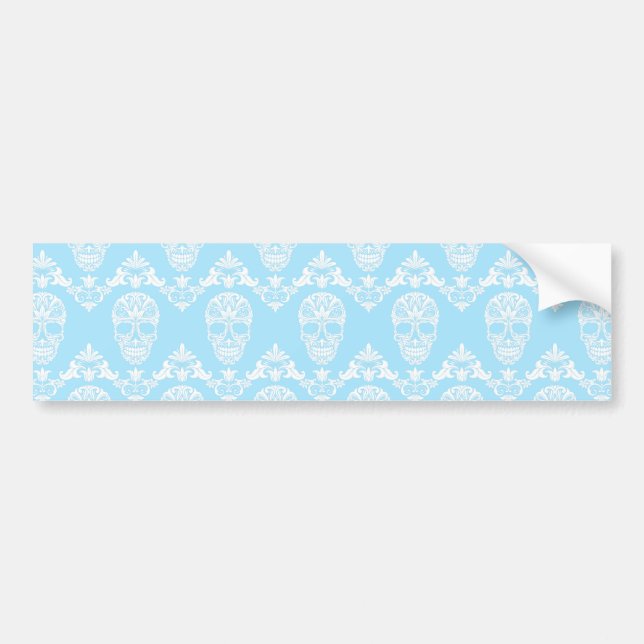blue victorian skulls bumper sticker (Front)
