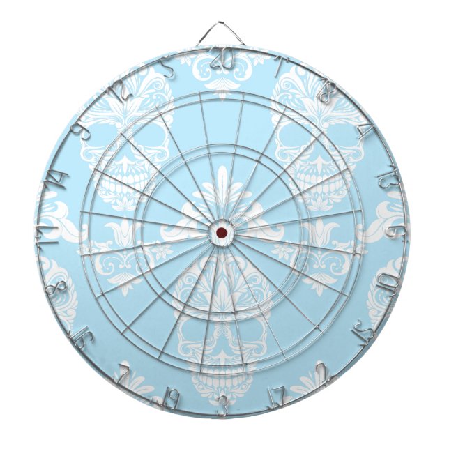 blue victorian skulls dartboard (Front)