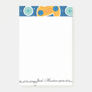 Blue Video Game Themed Name Personalised  Post-it Notes