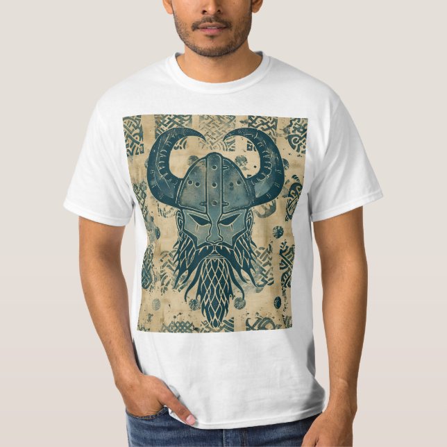 Blue Viking Head T-Shirt (Front)