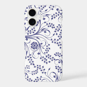 Blue Vine Damask Floral Phone Case