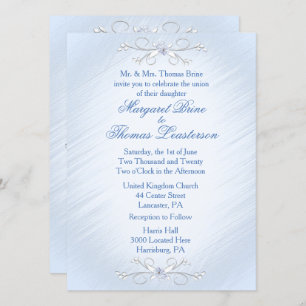 Blue Vines Wedding Invitations