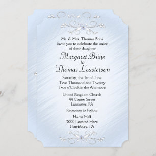 Blue Vines Wedding Invitations 5" x 7"