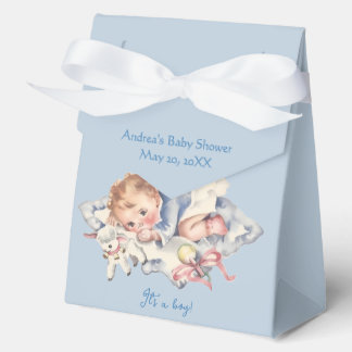 Blue Vintage Baby Boy Baby Shower Baby Shower Favour Box