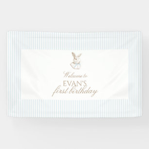 Blue Vintage Bunny Some Bunny Is Turning One Banner