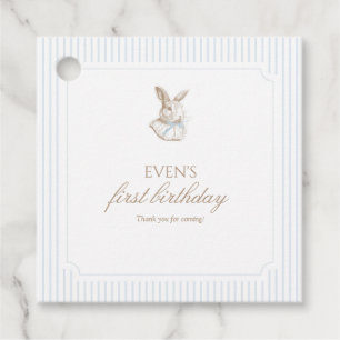 Blue Vintage Bunny Some Bunny Is Turning One Favour Tags