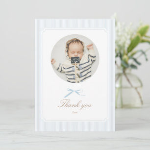 Blue Vintage Bunny Some Bunny Is Turning One Thank You Card