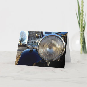 Blue Vintage Car Card