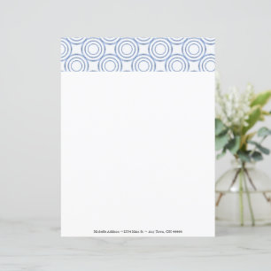Blue Vintage Circle Pattern Personalise Paper