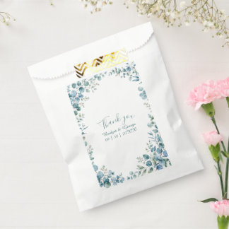 blue Vintage Coastal Sailboat Blue floral Wedding Favour Bag