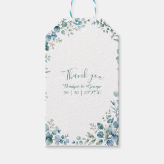 blue Vintage Coastal Sailboat Blue floral Wedding Gift Tags