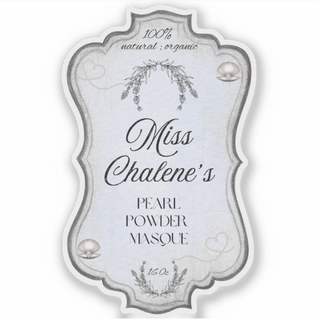 Blue Vintage Cosmetic Lotion Jar Bottle  (Front)