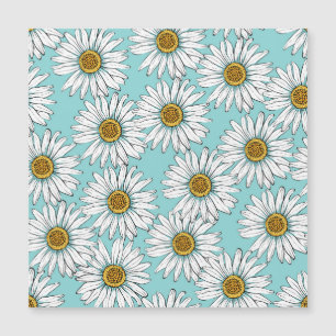 Blue Vintage Daisy Floral Pattern