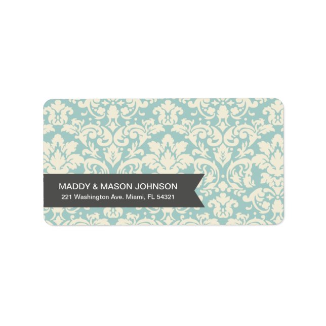 BLUE VINTAGE DAMASK | ADDRESS LABELS (Front)