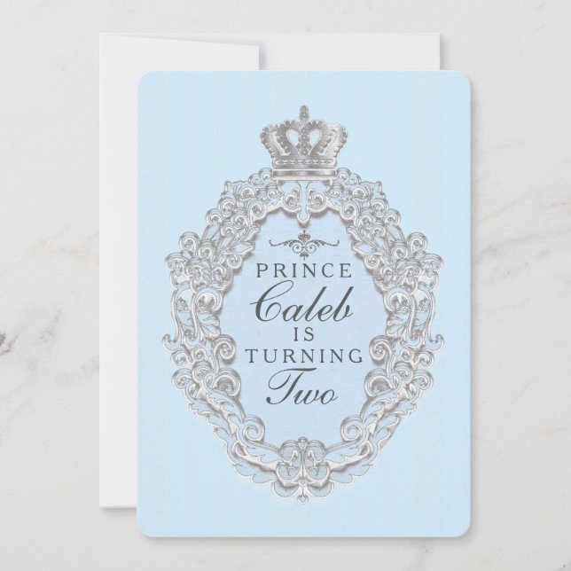 Blue Vintage Fairytale Prince Party Invitation (Front)
