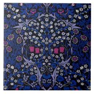 Blue Vintage Floral Pattern, William Morris Ceramic Tile